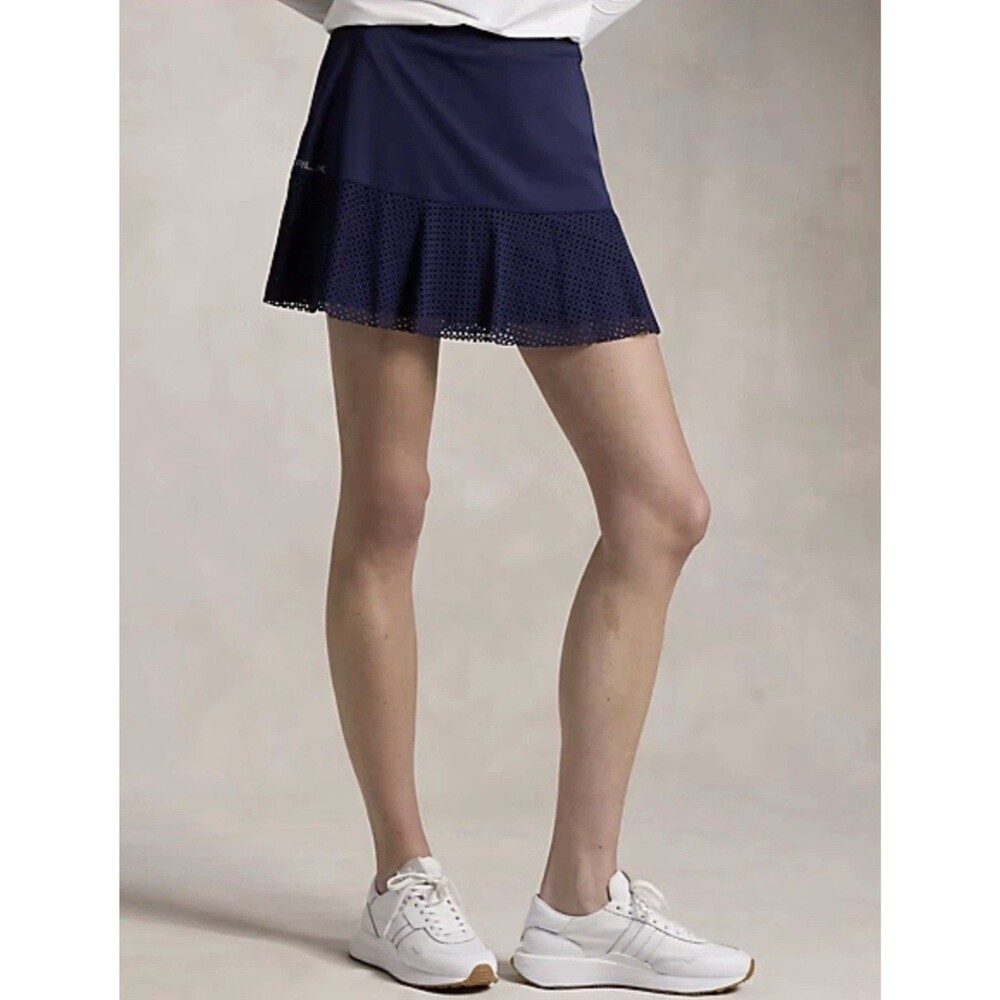 RLX RALPH LAUREN New Skort SMALL Navy Golf Tennis Eyelet-Planel Athletic Pleated
